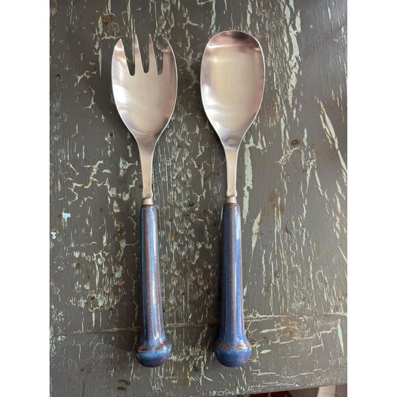 vintage Denby Langley serveware. Large serving spoon or serving fork - Picture 1 of 10